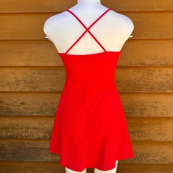 Wild Fable Apple Red Sleeveless Mini Dress With Crisscross Back Straps Size Smal - Picture 3 of 8